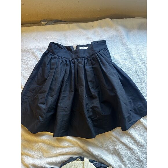 kate spade Dresses & Skirts - Kate Spade New York Pleated Mini Skirt Black Cotton Silk Size 0 Full A Line